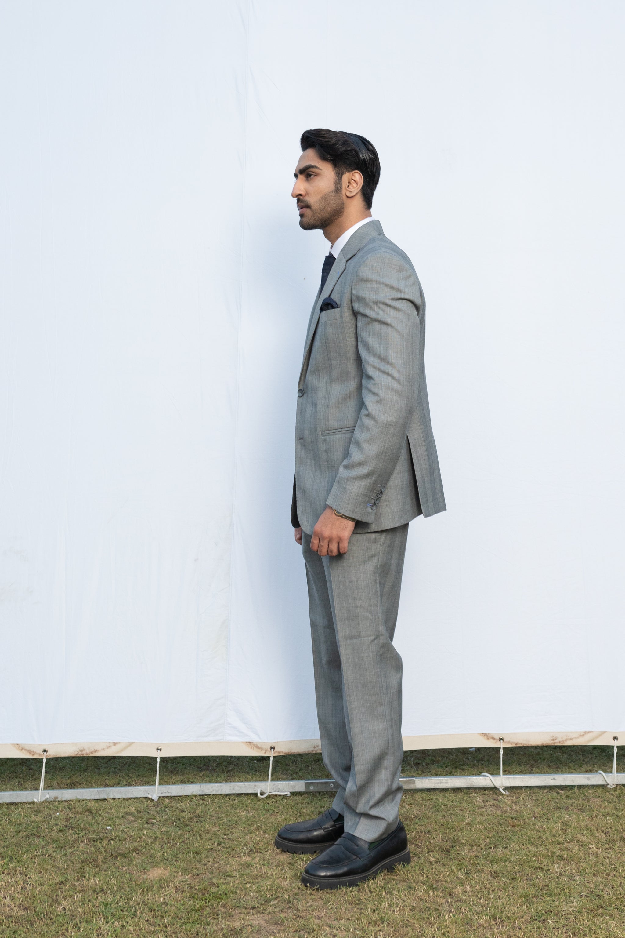 Polywool Grey Classic Formal Suit.