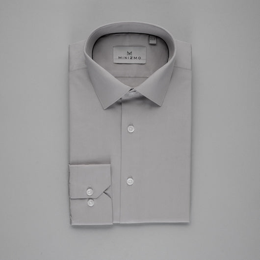 Solid Grey Cotton Shirt