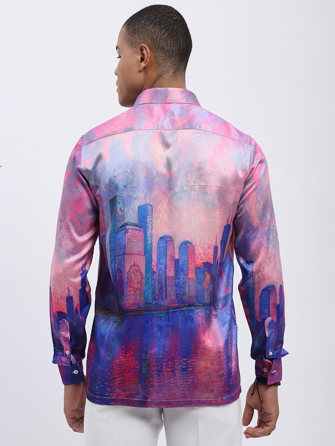 Pink Cityscape Full Sleeve Shirt