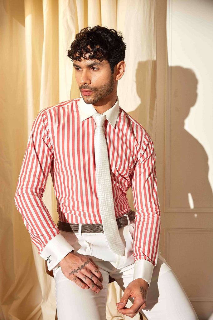 Scarlet Stripe Banker Shirt