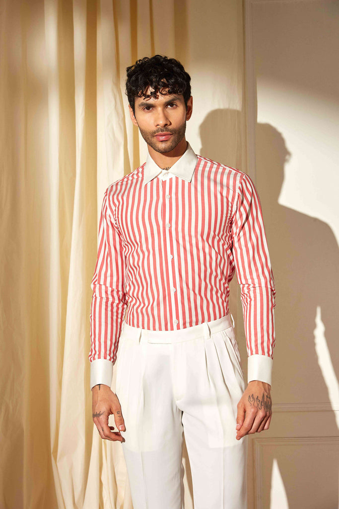 Scarlet Stripe Banker Shirt