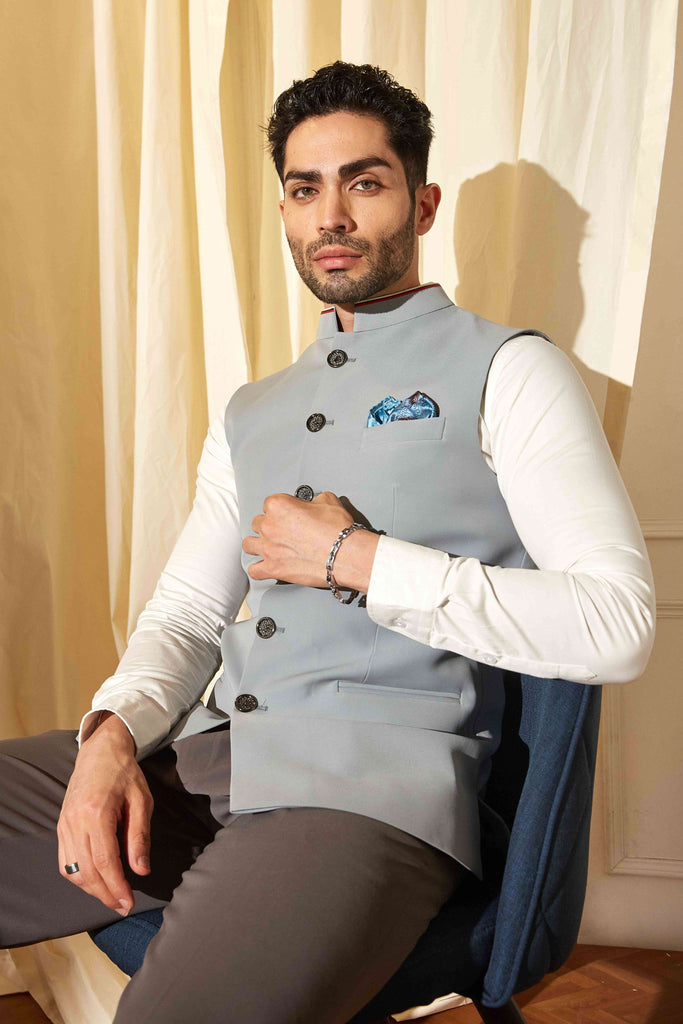 Icy Blue Nehru Jacket