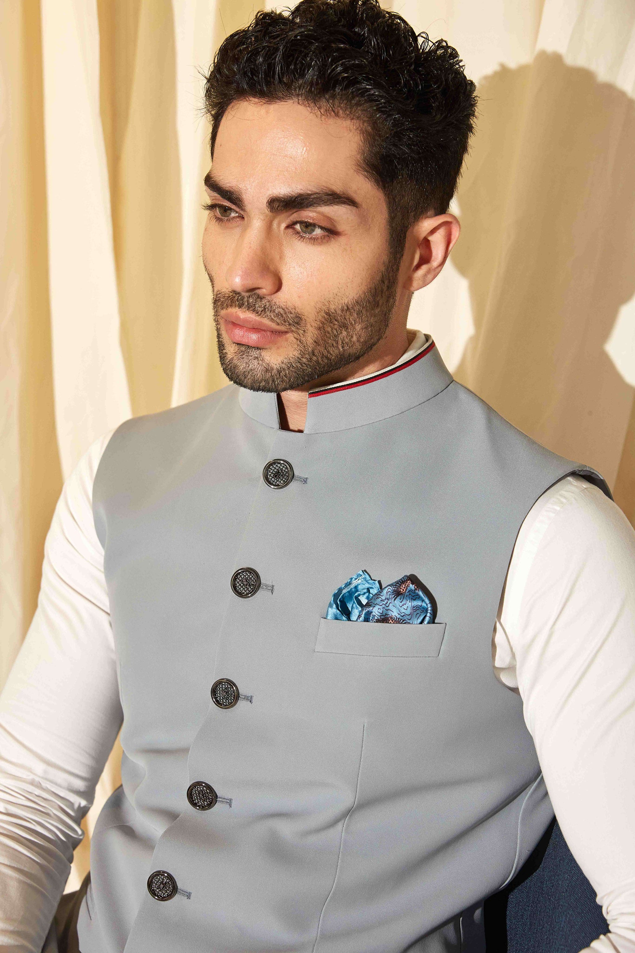 Icy Blue Nehru Jacket