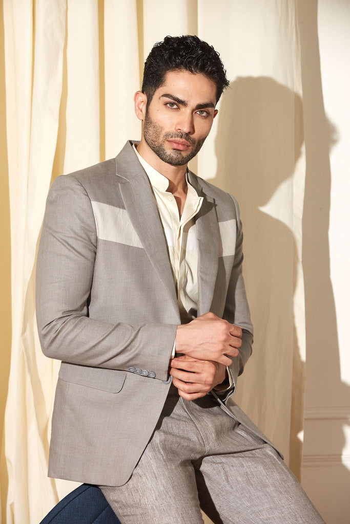 Smoked Slate Color Block Blazer