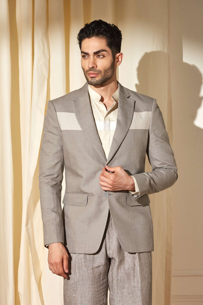 Smoked Slate Color Block Blazer