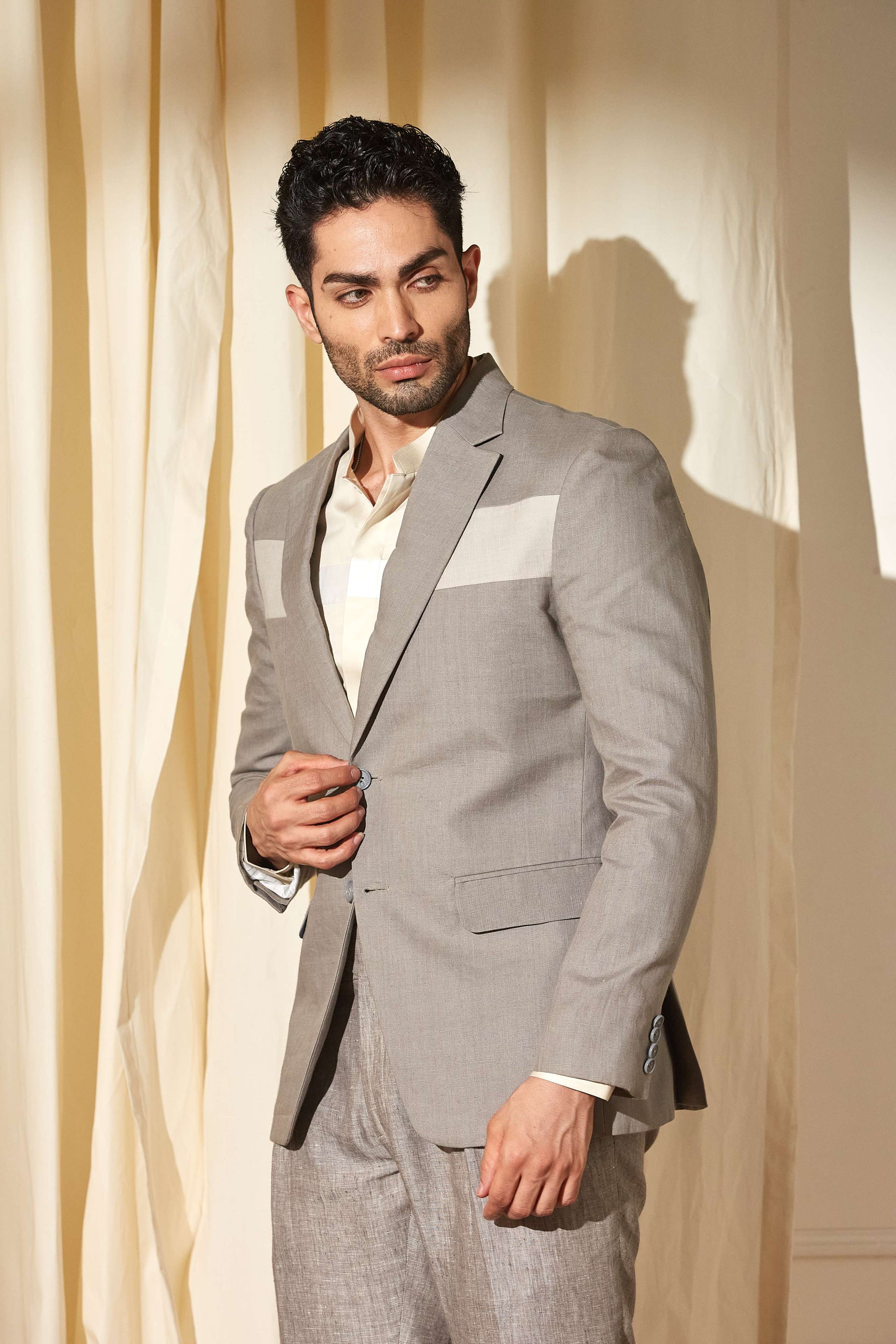 Smoked Slate Color Block Blazer