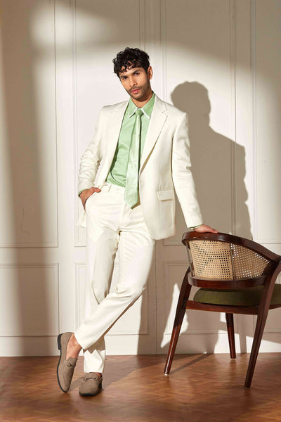Canvas Cream Single-Breasted Suit