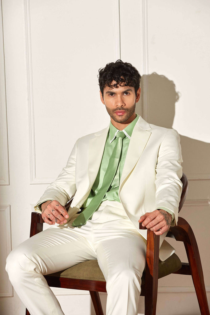 Canvas Cream Single-Breasted Suit