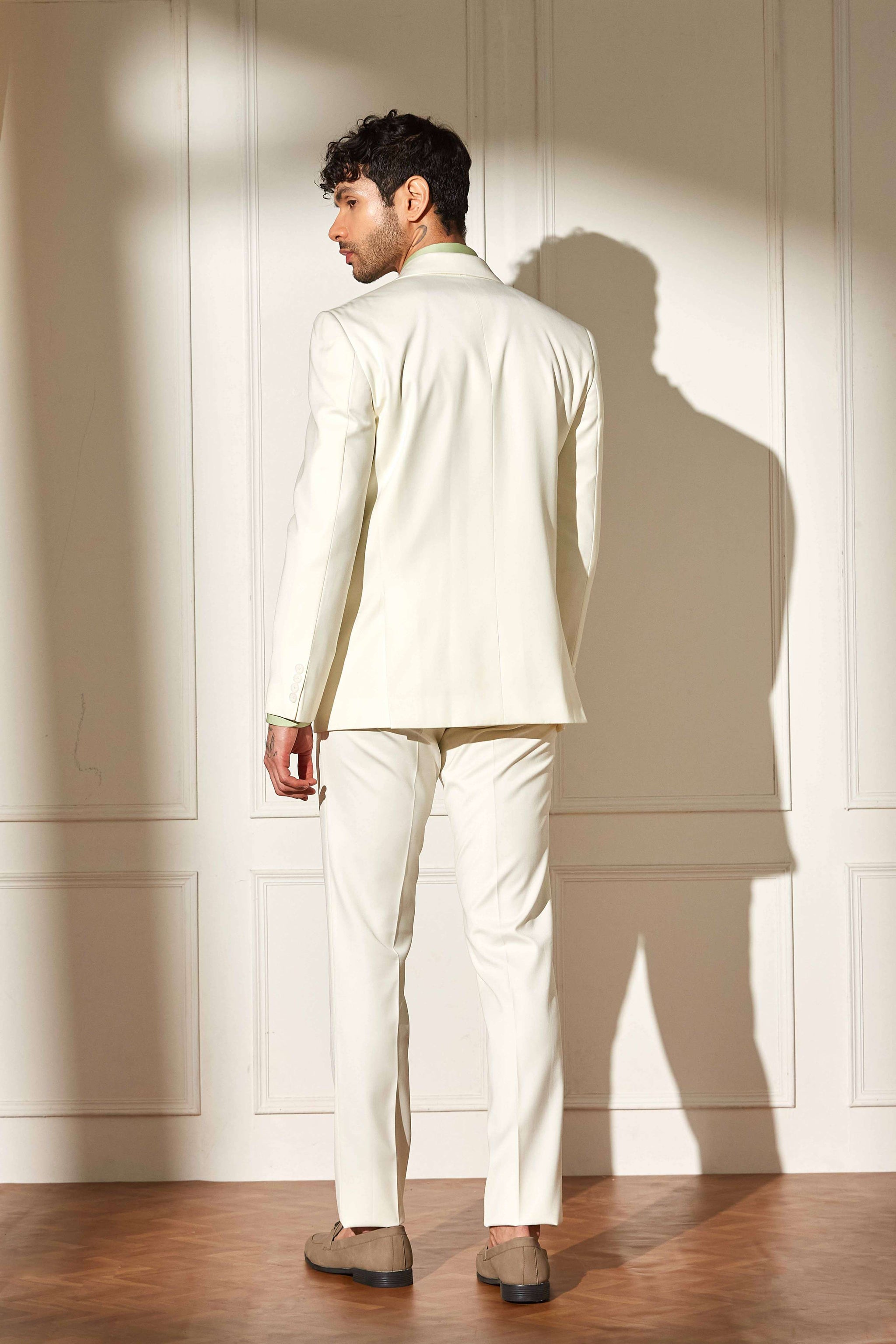 Canvas Cream Single-Breasted Suit