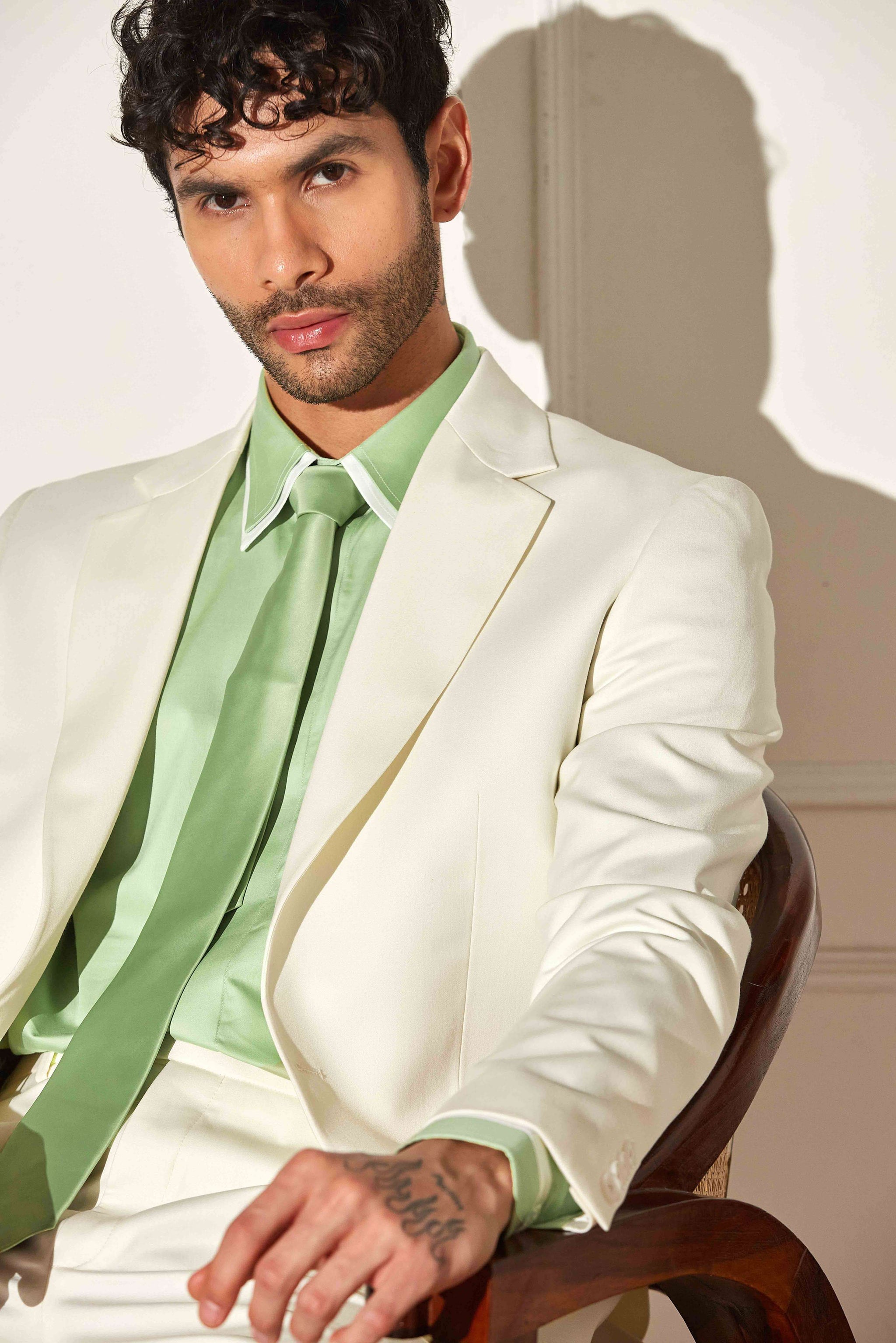 Canvas Cream Single-Breasted Suit
