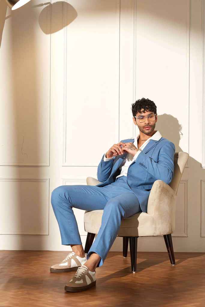 Coastal Sky Linen Suit