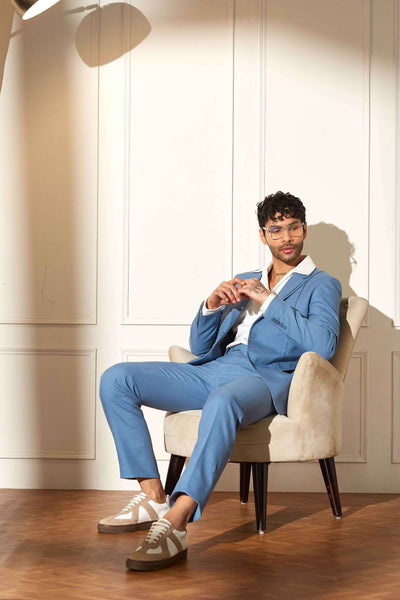 Coastal Sky Linen Suit