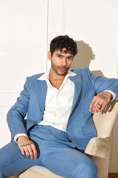 Coastal Sky Linen Suit