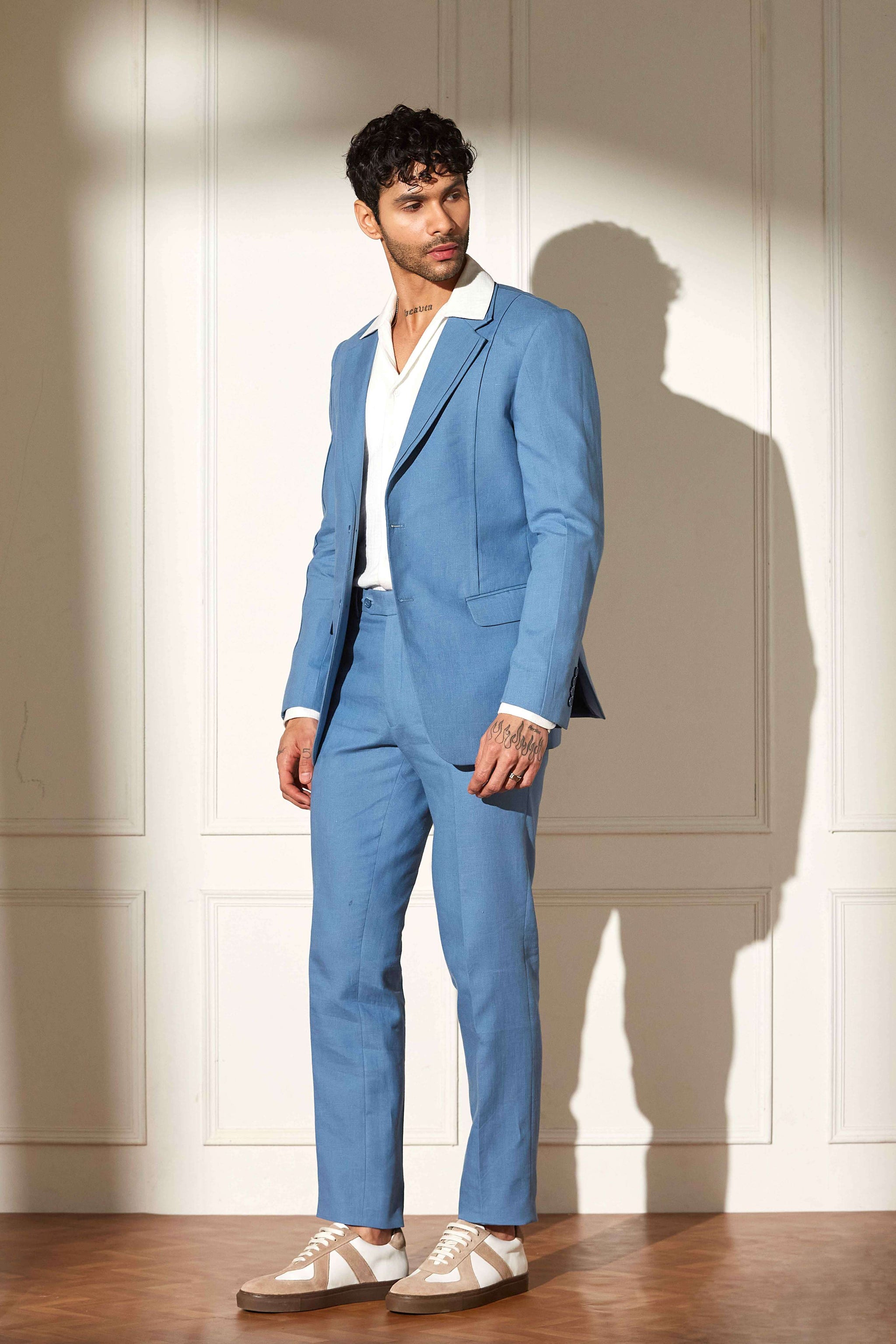 Coastal Sky Linen Suit