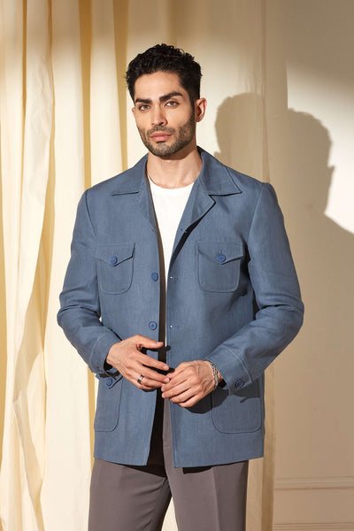 Raw Indigo Blue Shacket