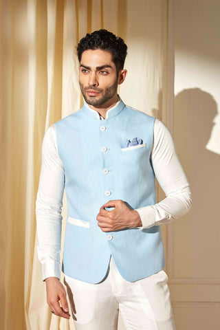 Powder Sky Nehru Jacket