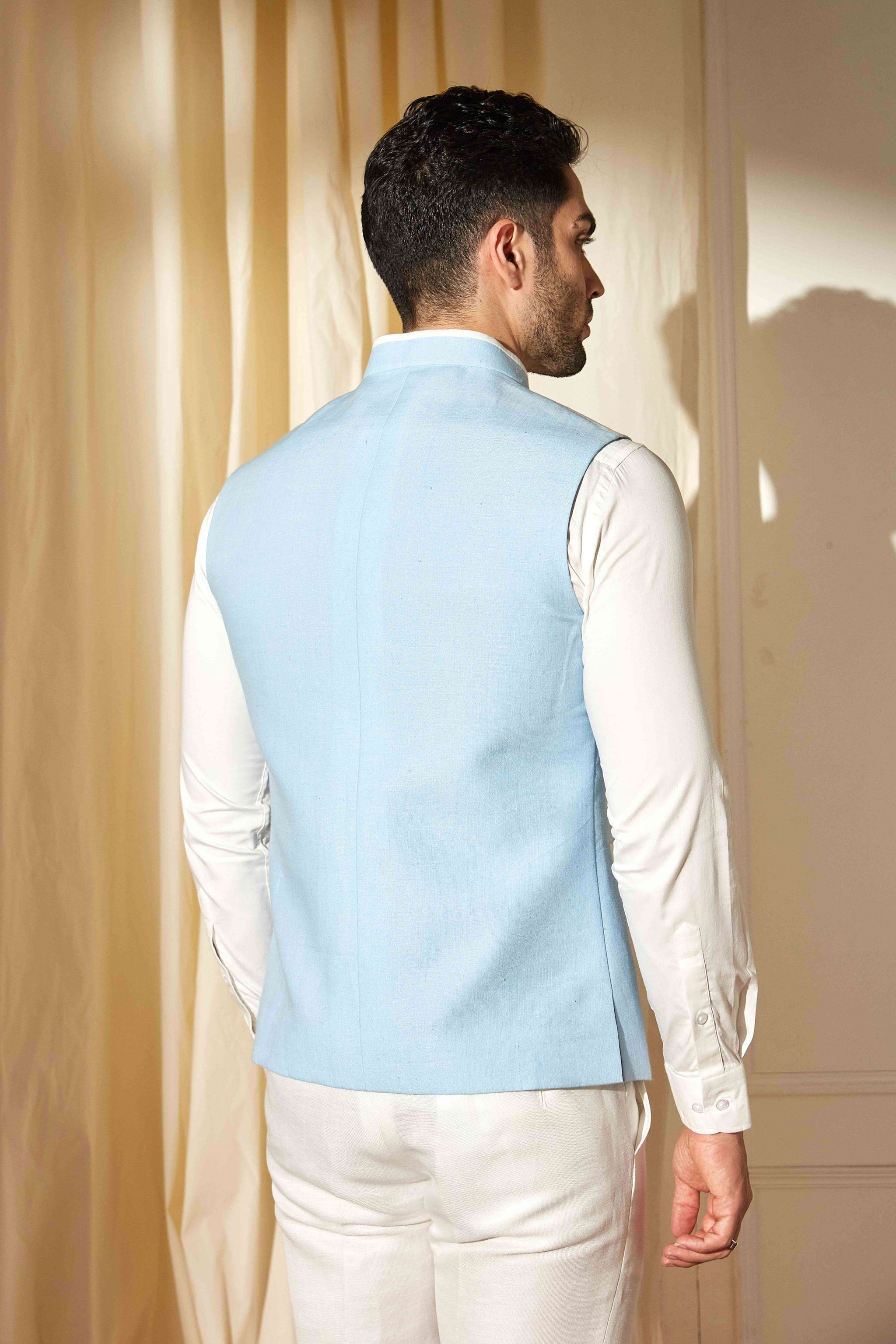 Powder Sky Nehru Jacket