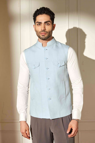Denim Cut Nehru Jacket