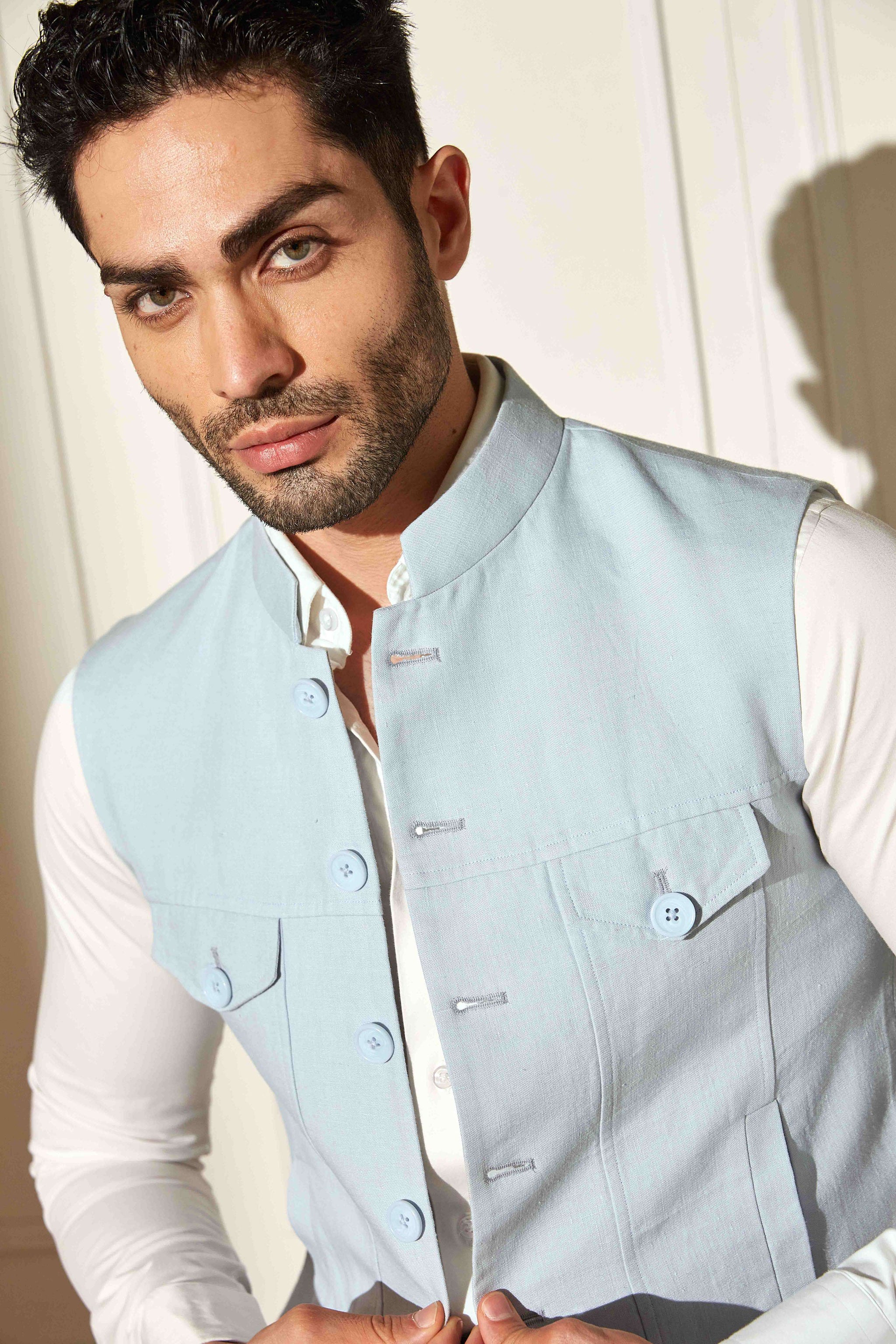 Denim Cut Nehru Jacket