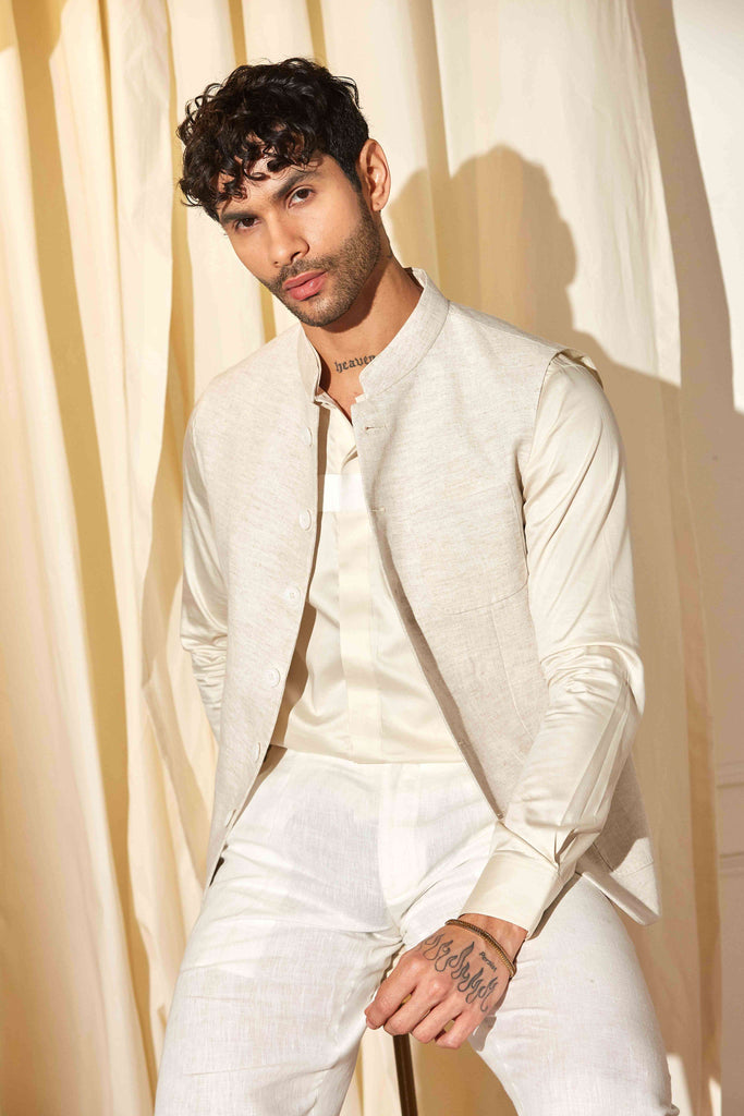 Linen Dust Nehru Jacket