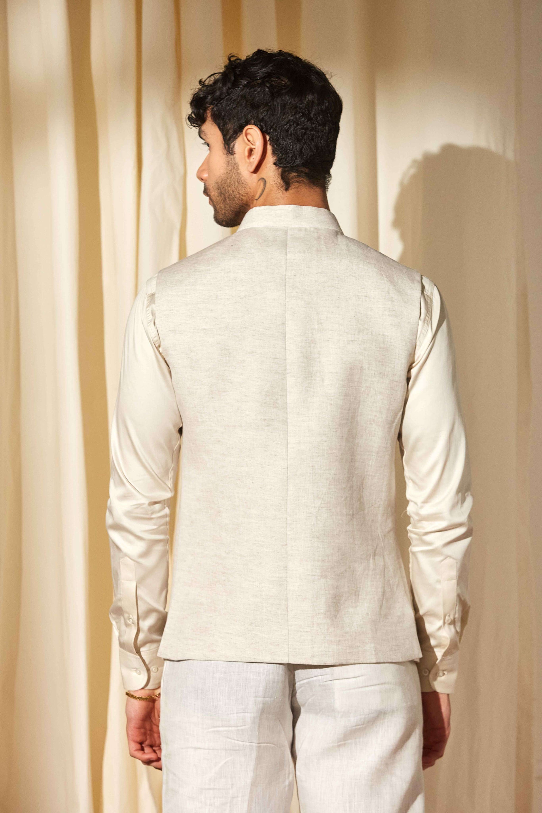 Linen Dust Nehru Jacket