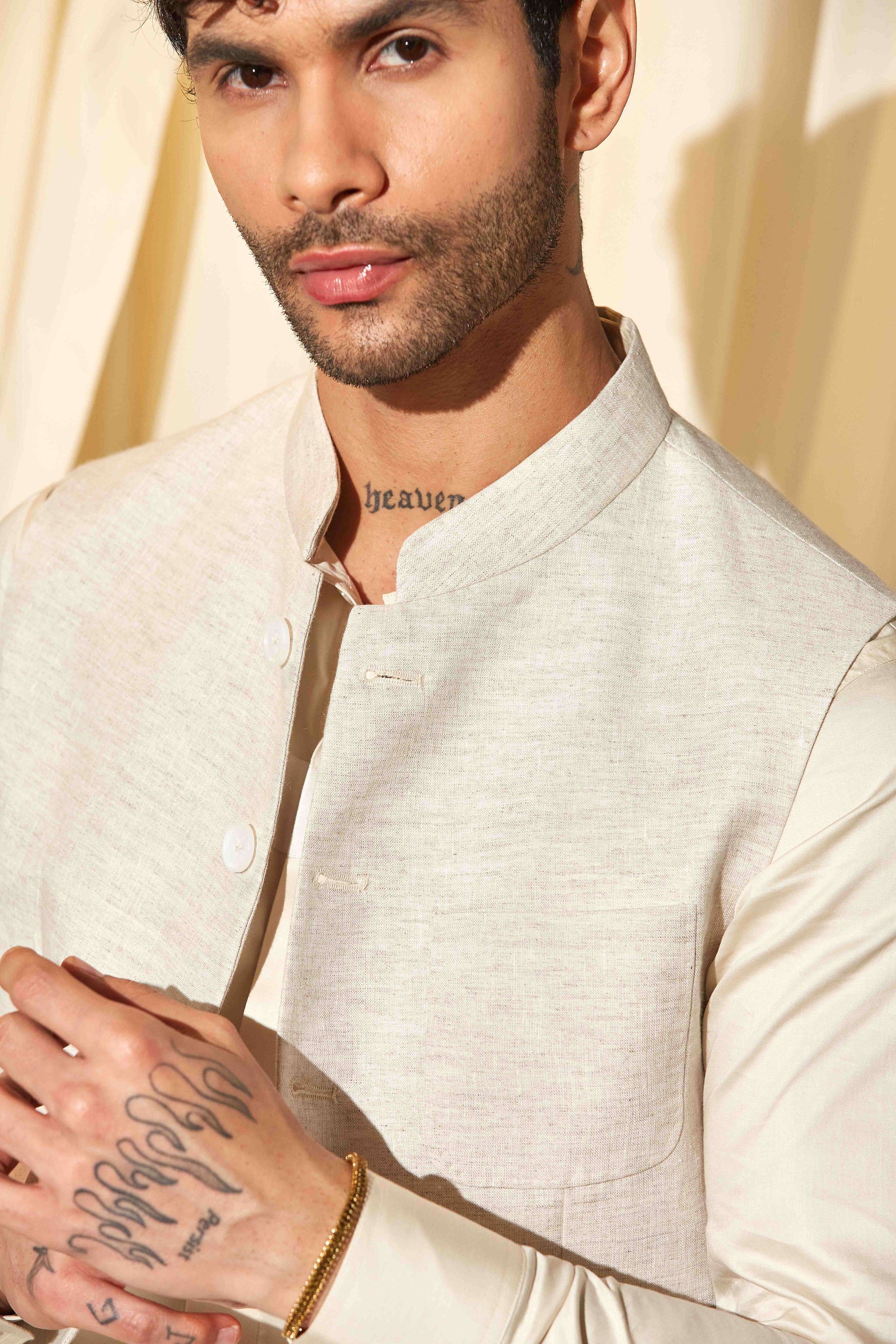 Linen Dust Nehru Jacket