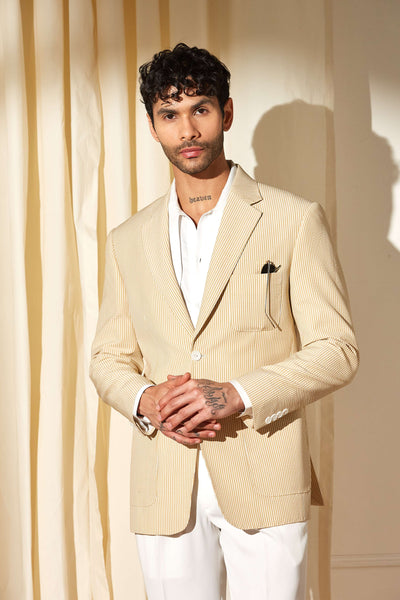 Buttermilk Seersucker Blazer