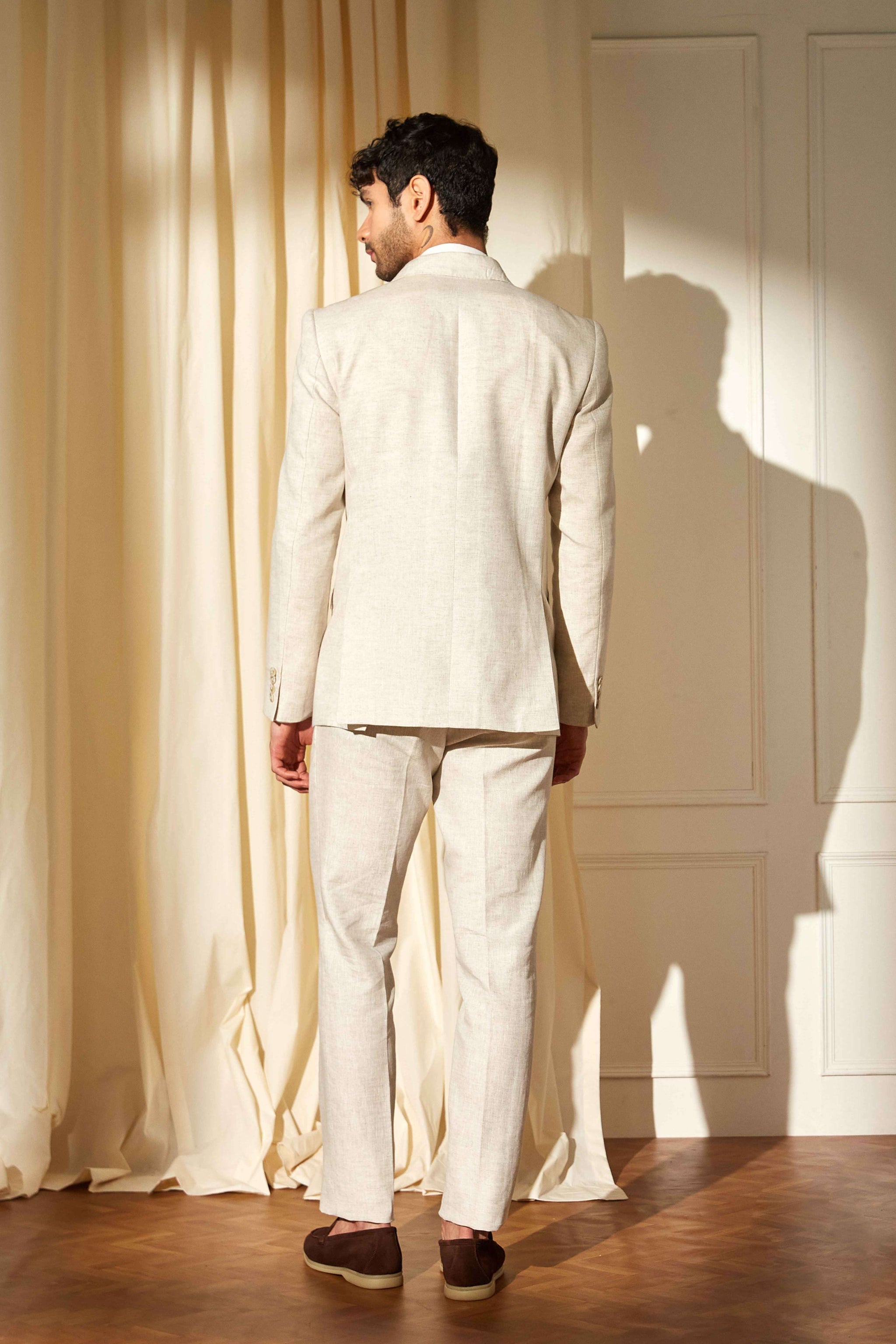 Almond Crème Double-Breasted Suit