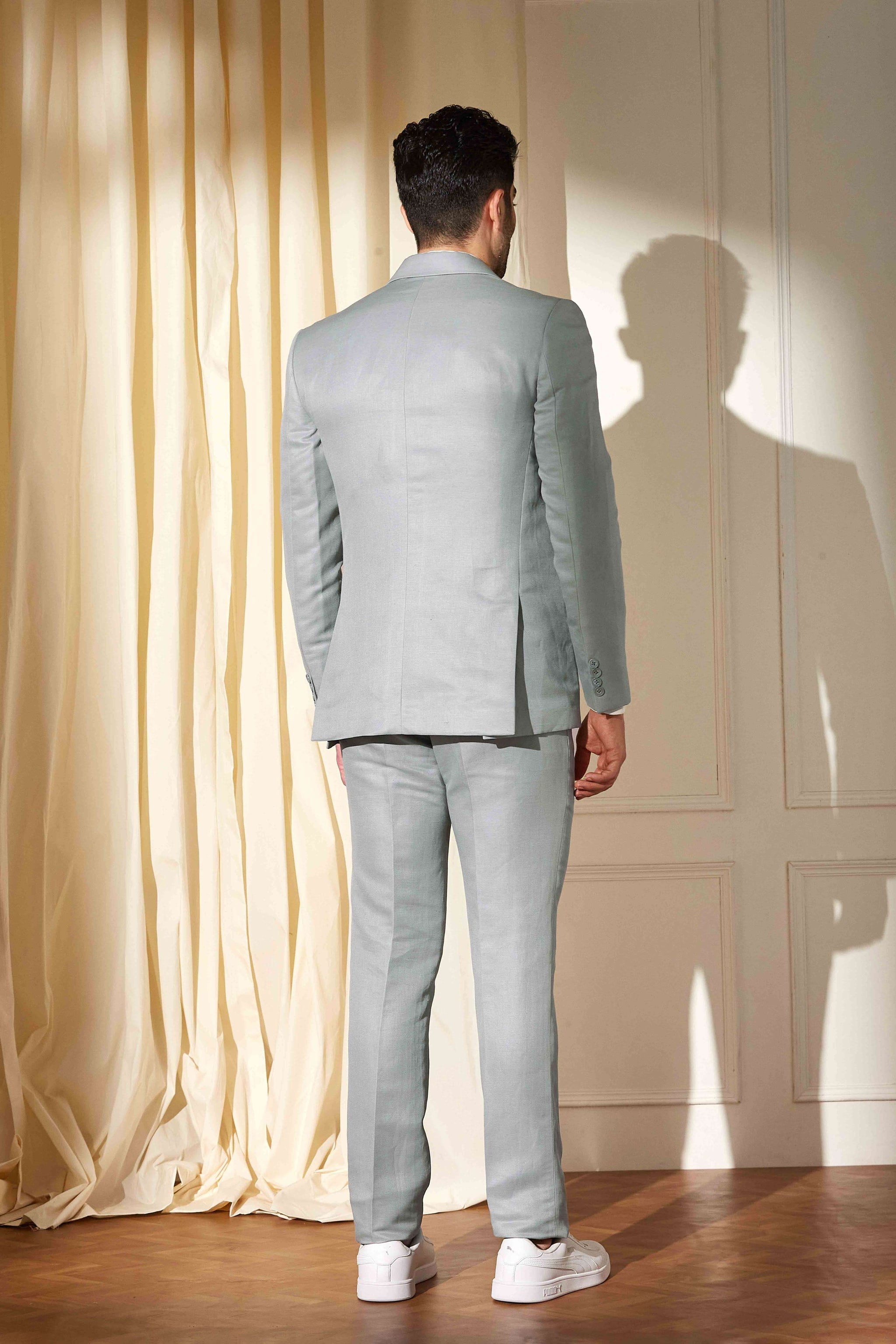 Silver Dusk Pintucks Suit
