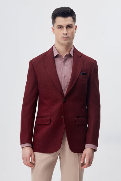 Maroon Tweed Blazer