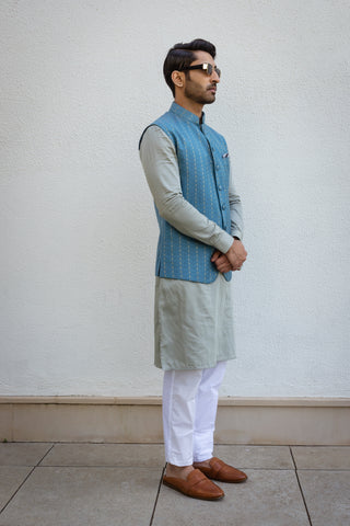Fancy Silk Nehru Jacket.