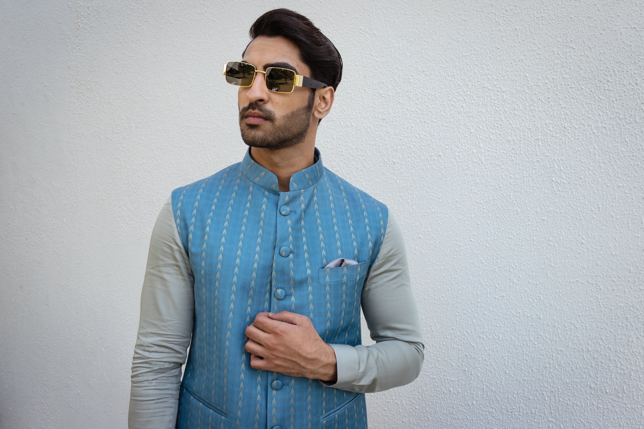 Fancy Silk Nehru Jacket.