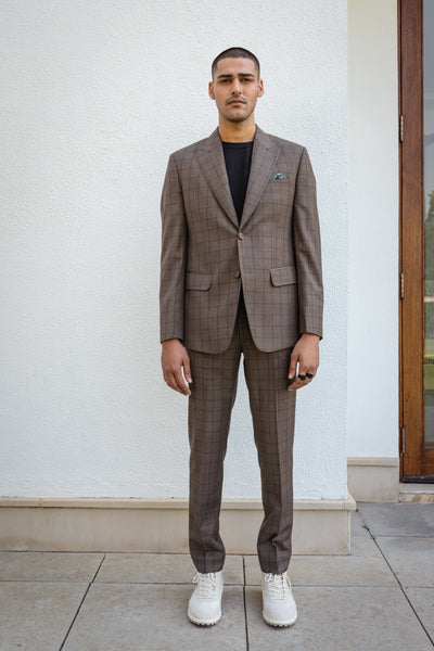 Checkered Brown Suit