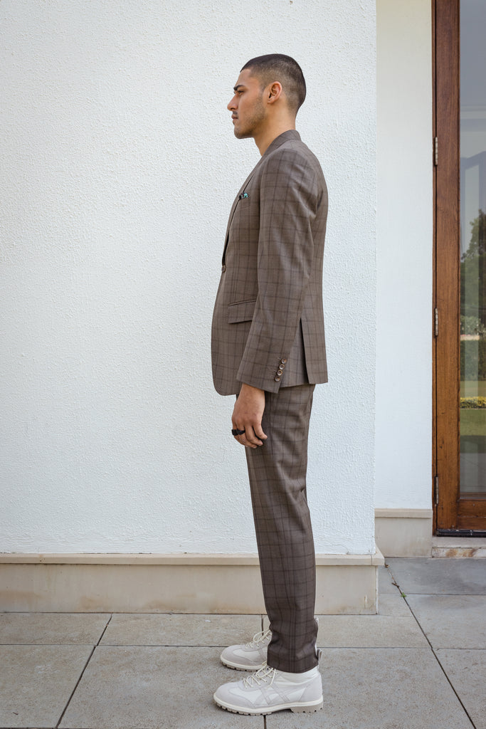 Checkered Brown Suit