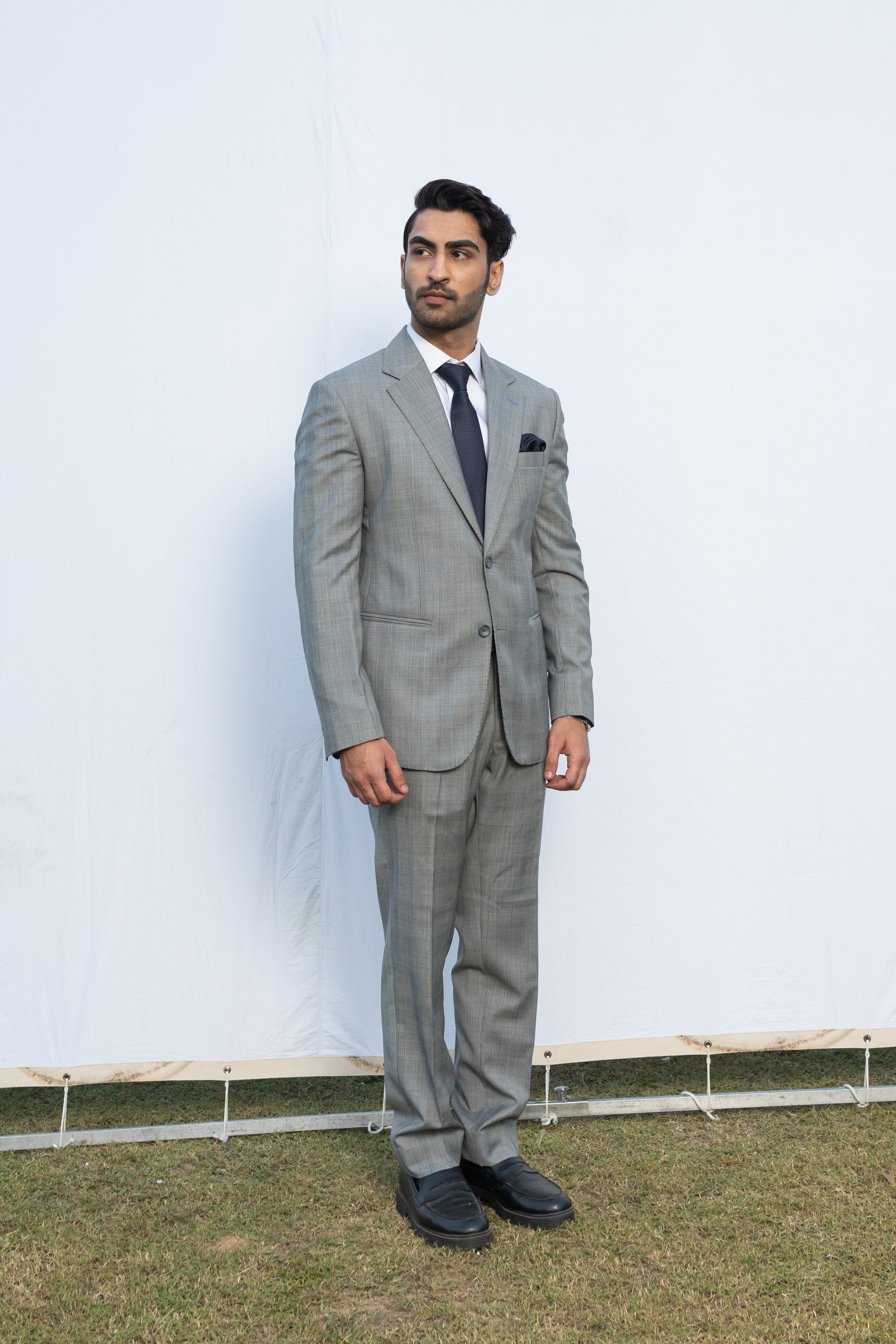 Polywool Grey Classic Formal Suit.