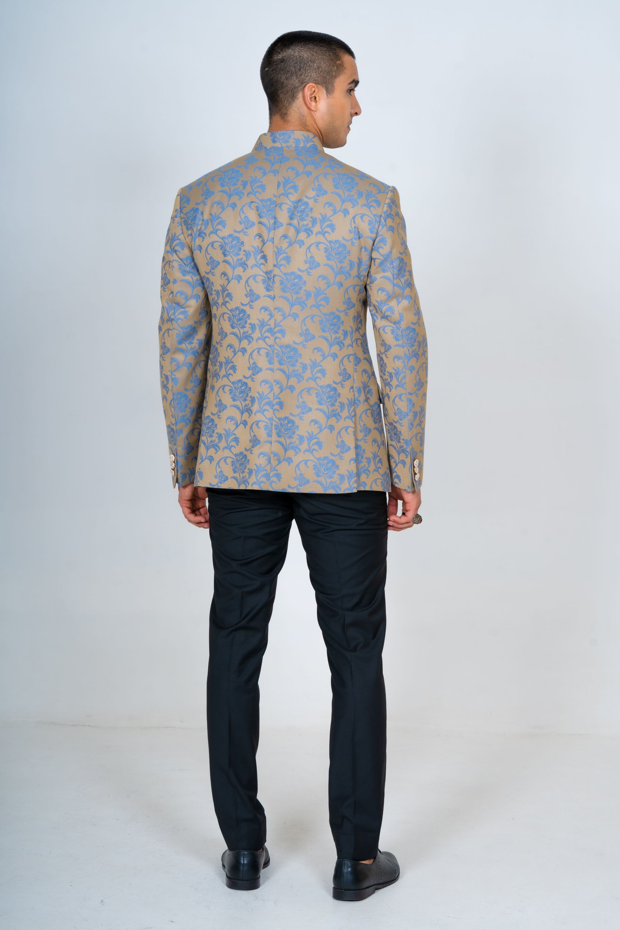Jacquard Bandhgala Top Suit