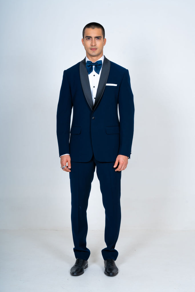 Summer  Navy blue  tuxedo suit