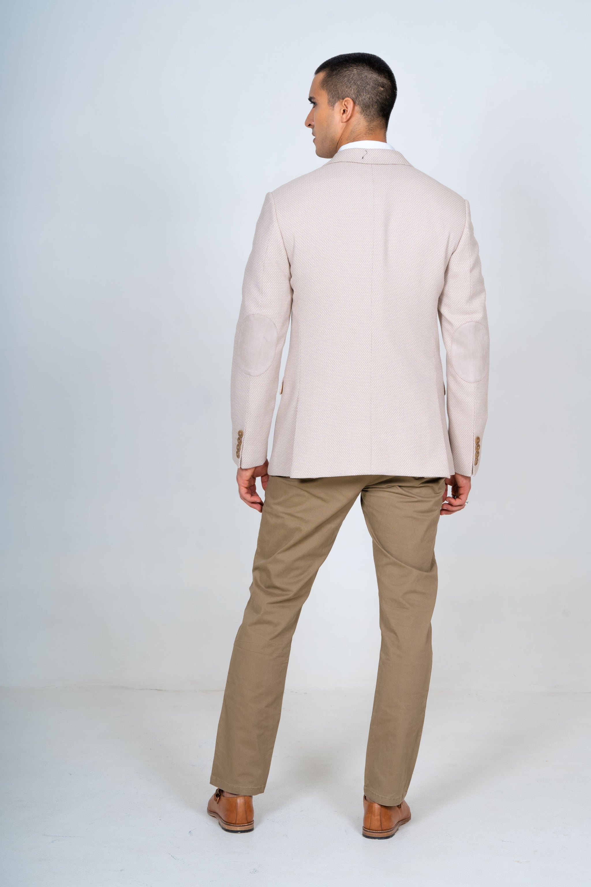 Beige Linen Blend Blazer