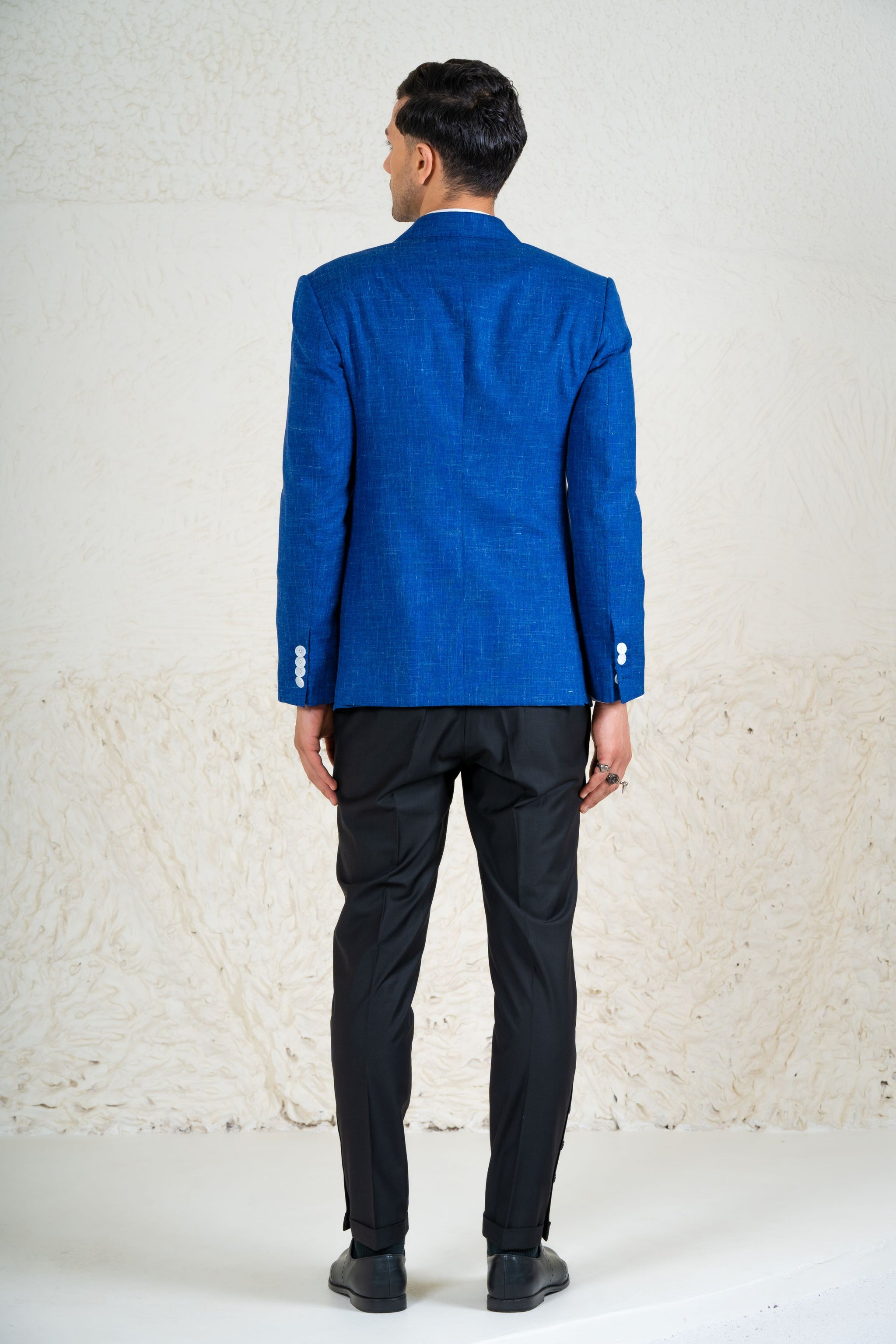 Summer royal blue linen blazer