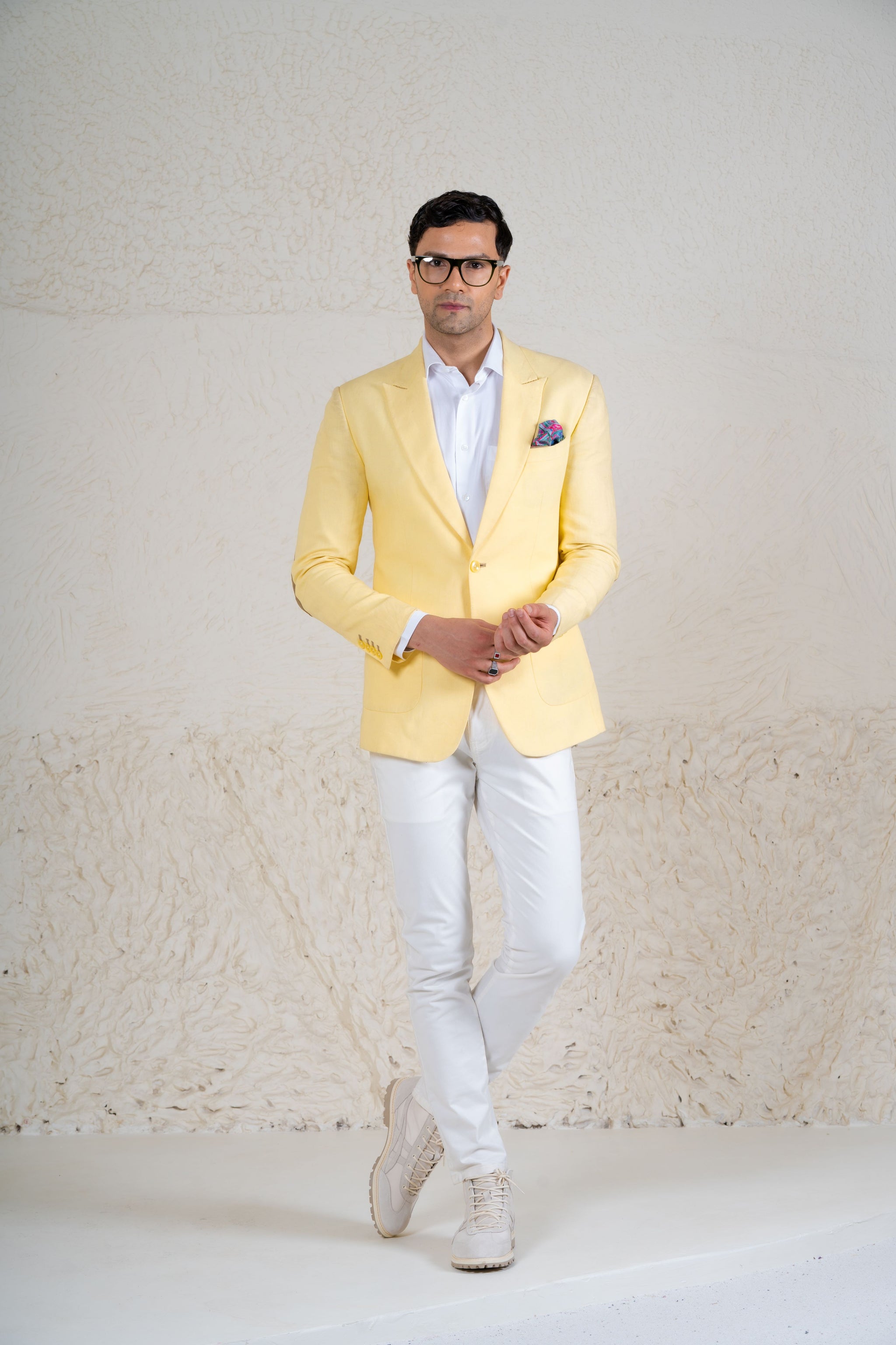 Yellow Linen Blazer – Minizmo - Main Image