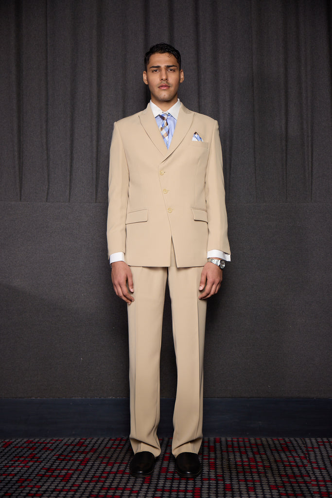 Assymetric Beige Suit