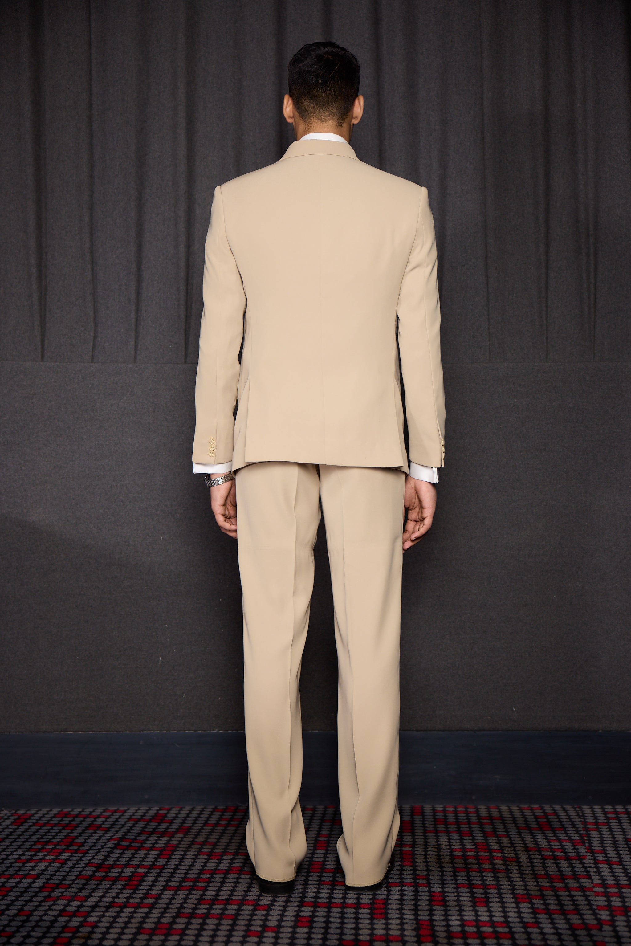 Assymetric Beige Suit