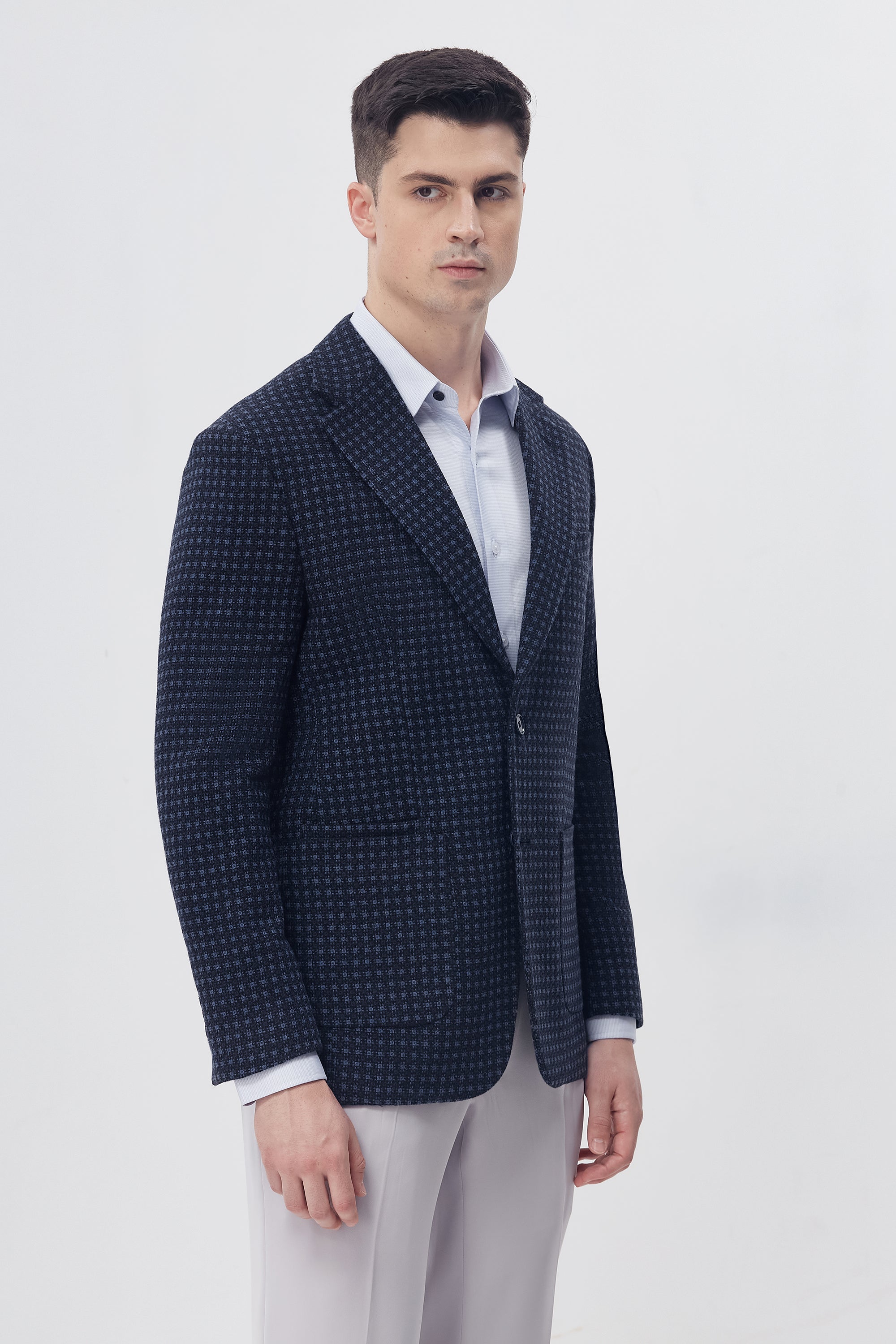 Textured Basketweave Blazer