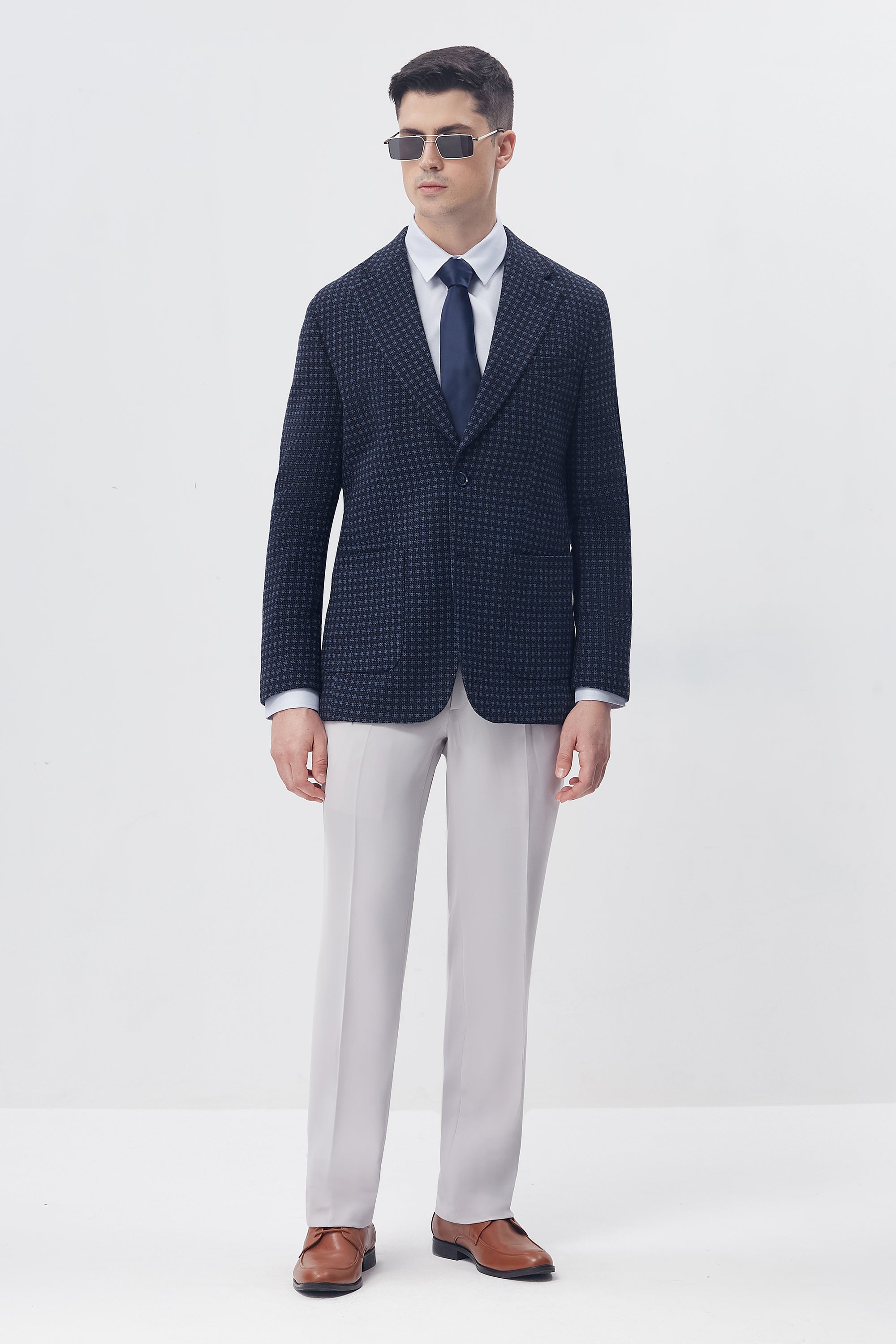 Textured Basketweave Blazer