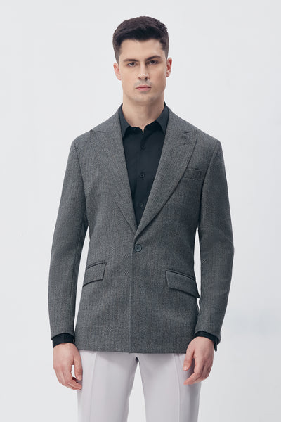 Modern Grey Textured Blazer