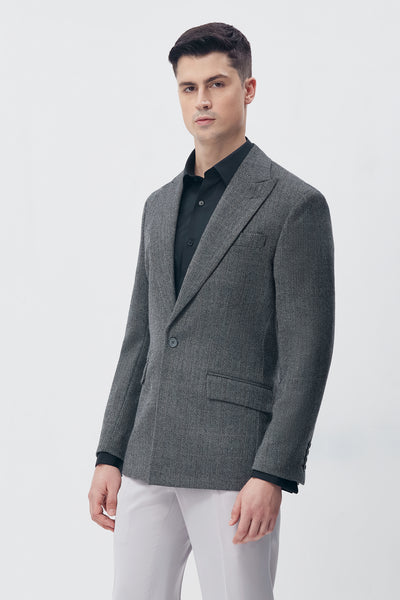 Modern Grey Textured Blazer
