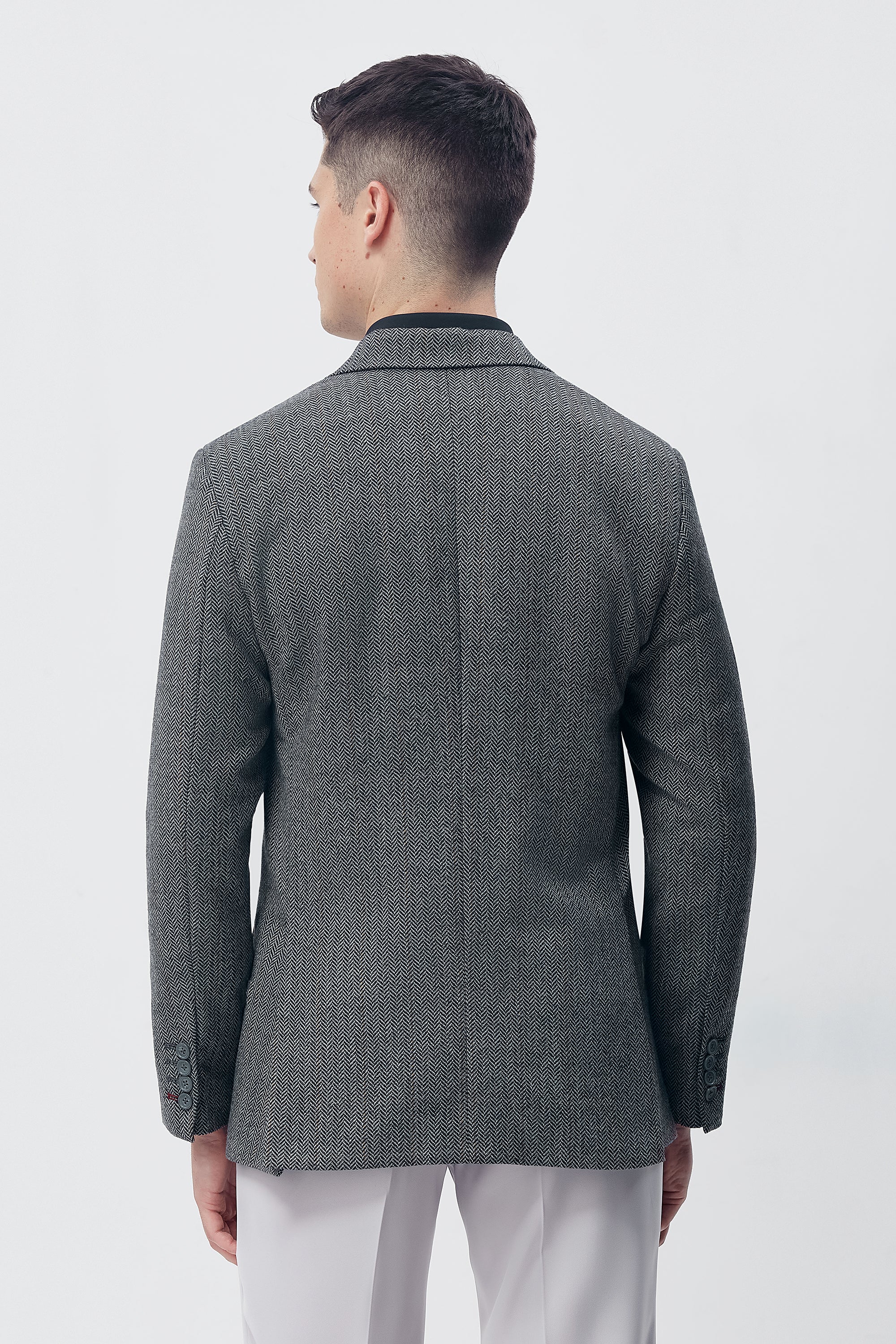 Modern Grey Textured Blazer