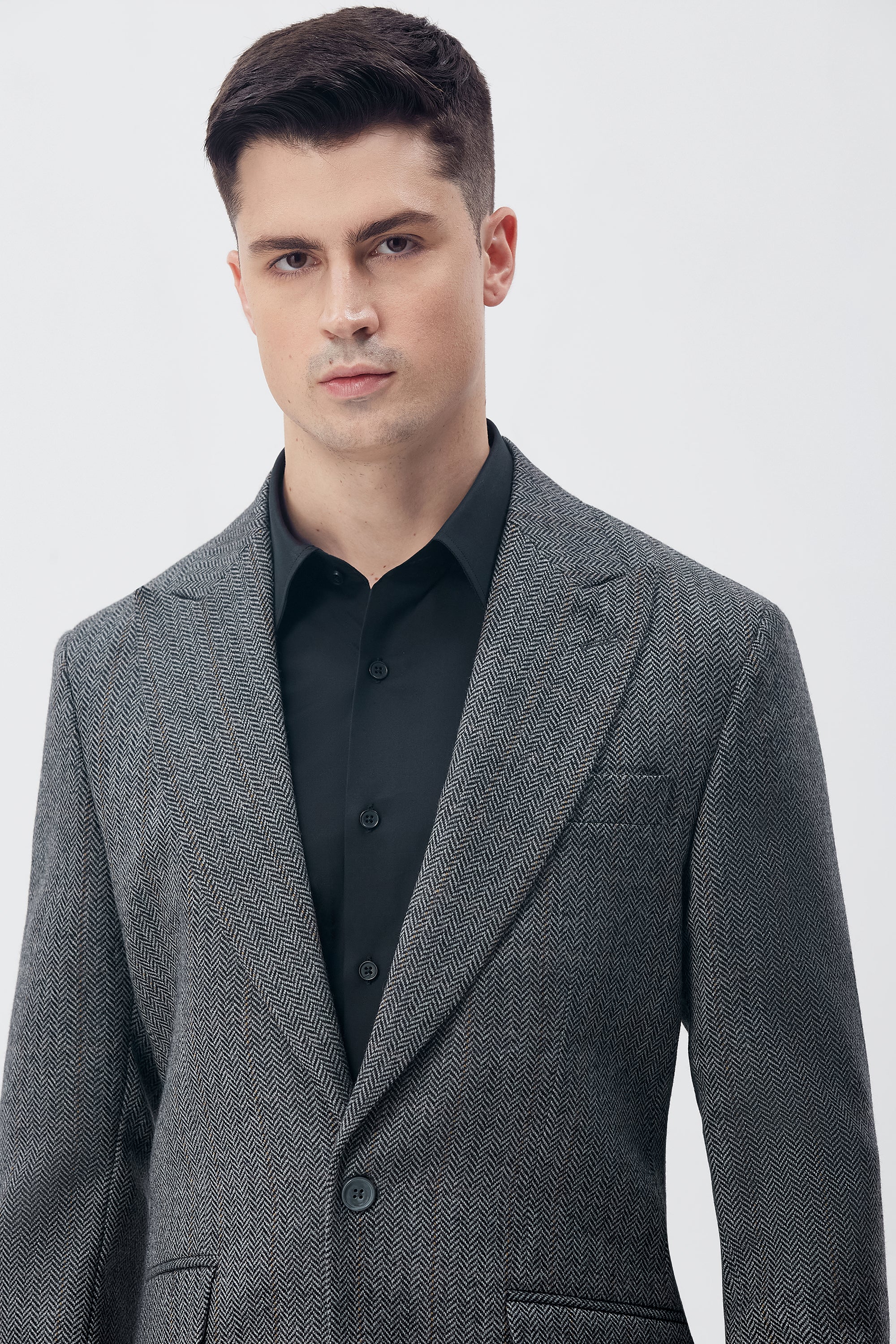 Modern Grey Textured Blazer