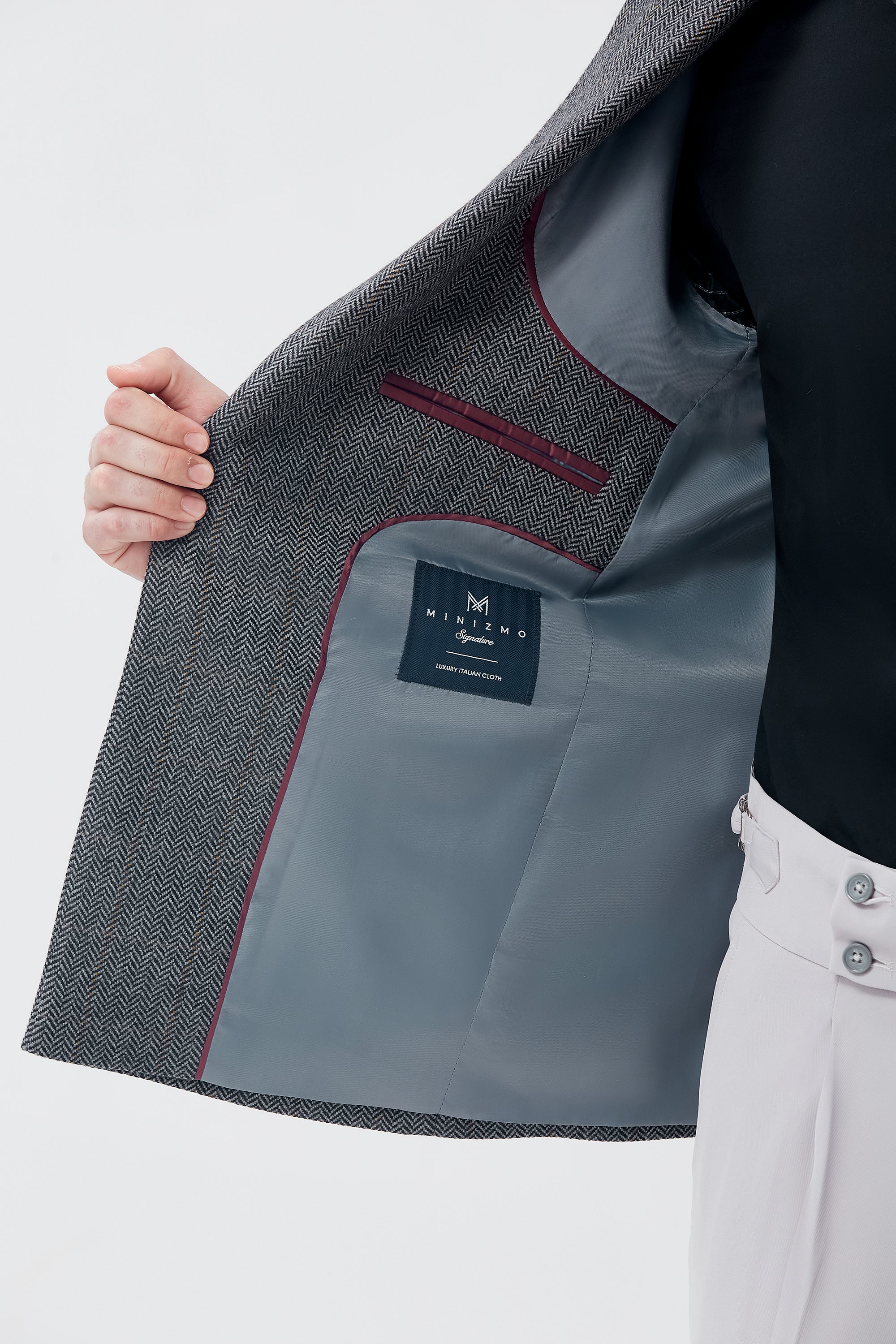 Modern Grey Textured Blazer