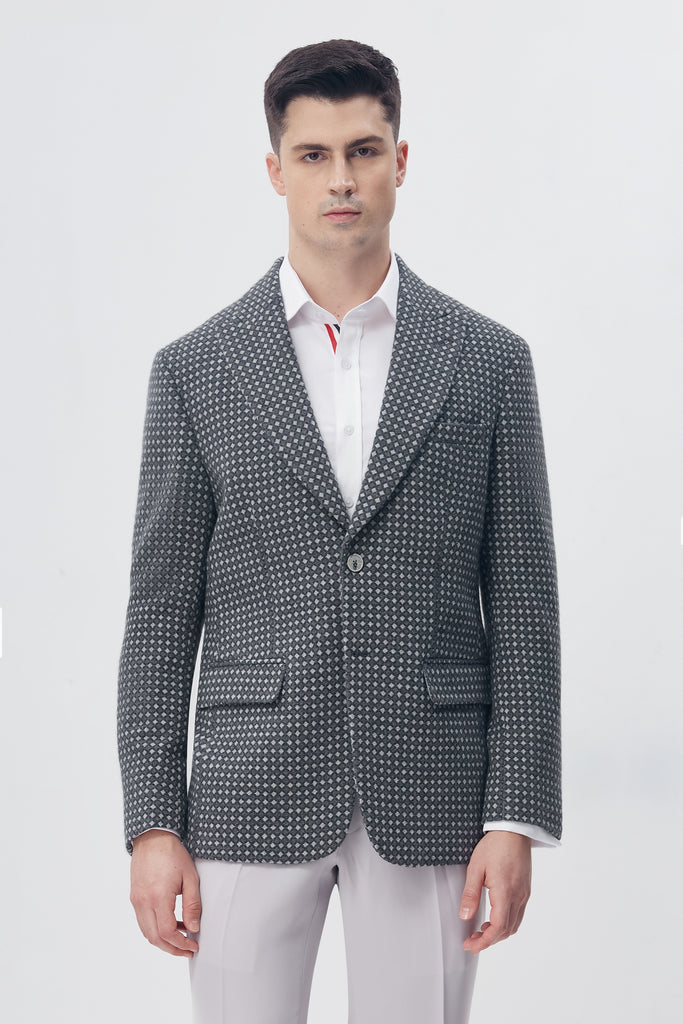 White Pin Dot Blazer